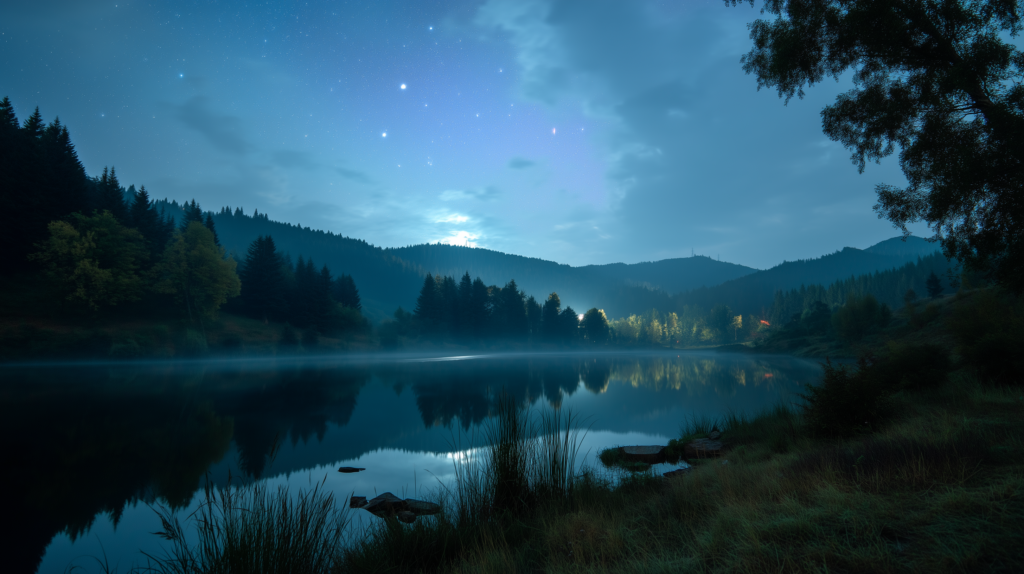 jumperz8733 a calm starry night sky above a still lake soft moo 29bec501 724e 4c96 9f45 efde97a46e71 (1)
